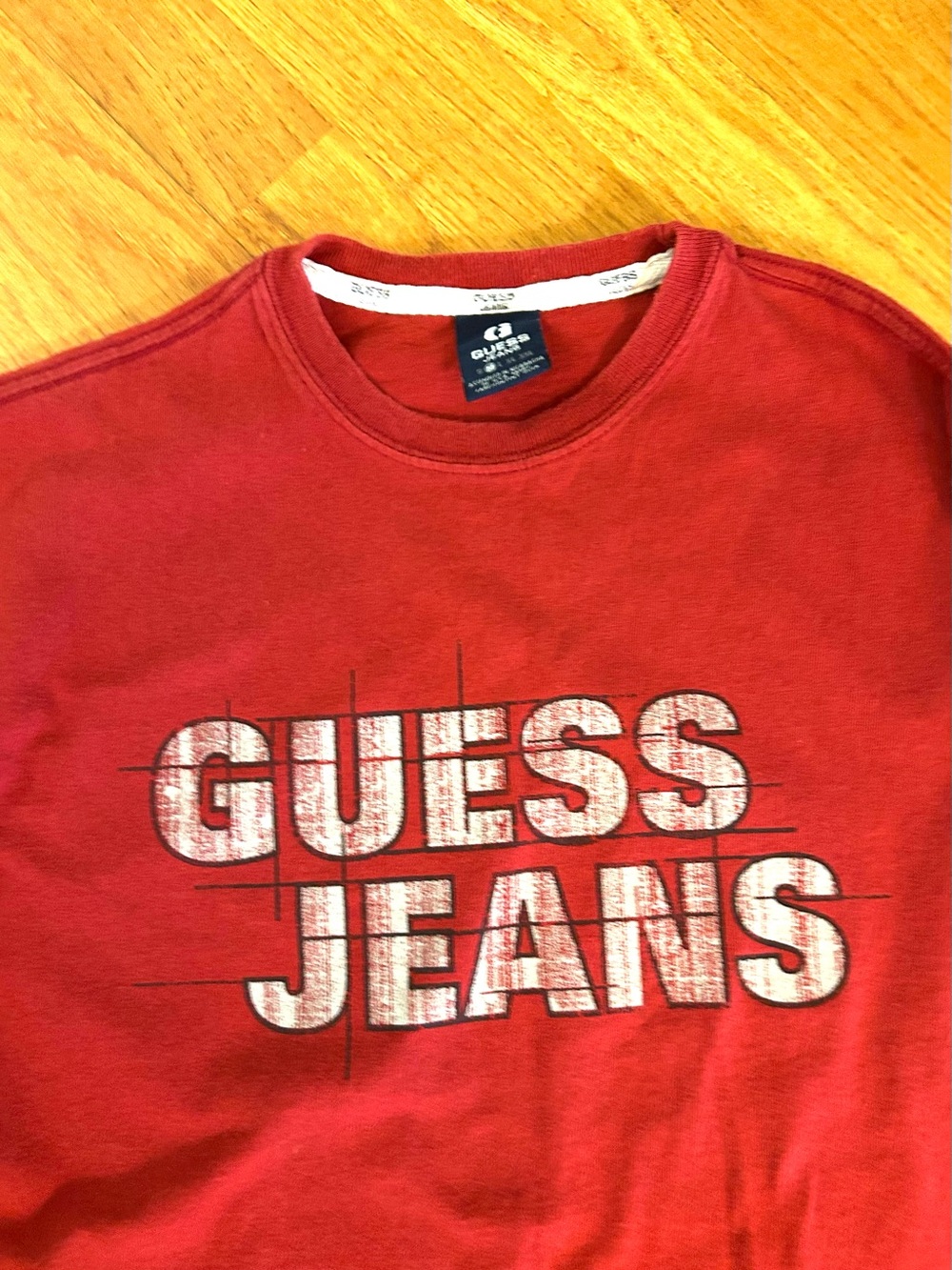 Vintage Red Guess Jeans Long Sleeve T-Shirt / M